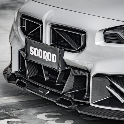 SooQoo BMW G87 M2 SQ-A Front Splitter In Gloss Carbon Fibre