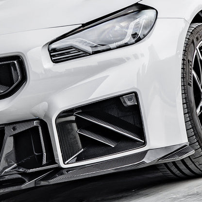 SooQoo BMW G87 M2 SQ Twin Fin Front Ducts In Gloss Carbon Fibre