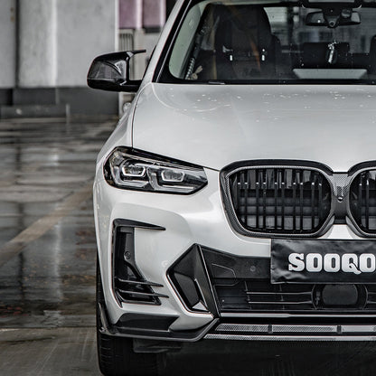 SooQoo BMW iX3 / X3 G01 / X4 G02 LCI Front Ducts In Gloss Carbon Fibre
