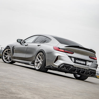 SooQoo BMW M8 F93 Gran Coupe Aggressive Rear Diffuser In Gloss Carbon Fibre