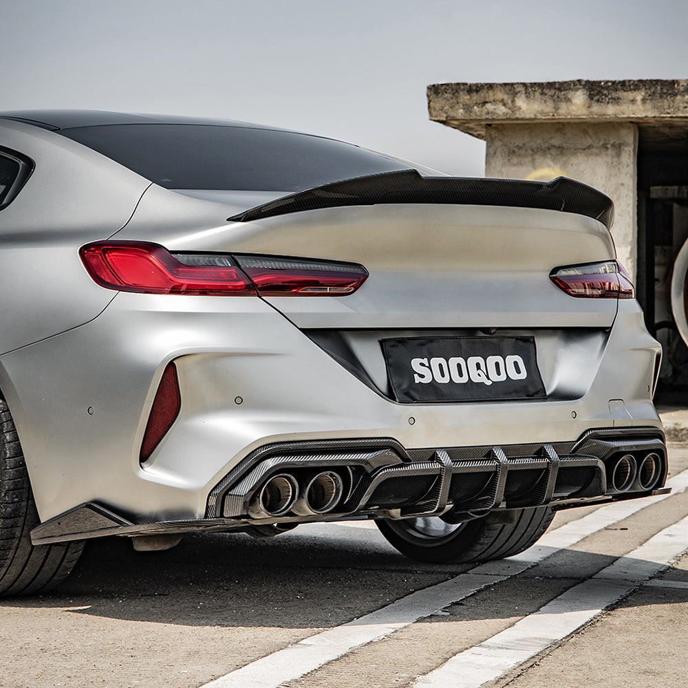 SooQoo BMW M8 F91 F92 Aggressive Rear Diffuser In Gloss Carbon Fibre
