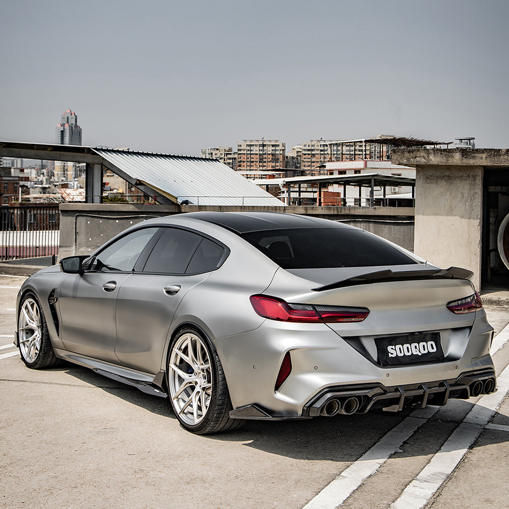 SooQoo BMW M8 F93 Gran Coupe Aggressive Rear Diffuser In Gloss Carbon Fibre