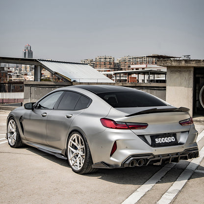 SooQoo BMW M8 F93 Gran Coupe Aggressive Rear Diffuser In Gloss Carbon Fibre