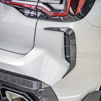 SooQoo BMW X3 G01 LCI Rear Bumper Inserts In Gloss Carbon Fibre