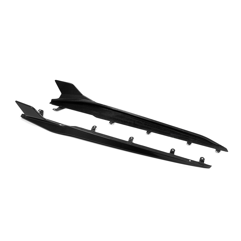 SooQoo BMW F93 M8 Gran Coupe Side Skirts In Gloss Carbon Fibre