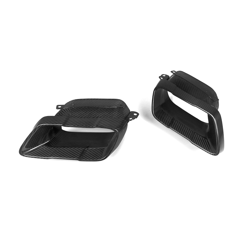 SooQoo BMW G05 X5 Exhaust Trims In Gloss Carbon Fibre