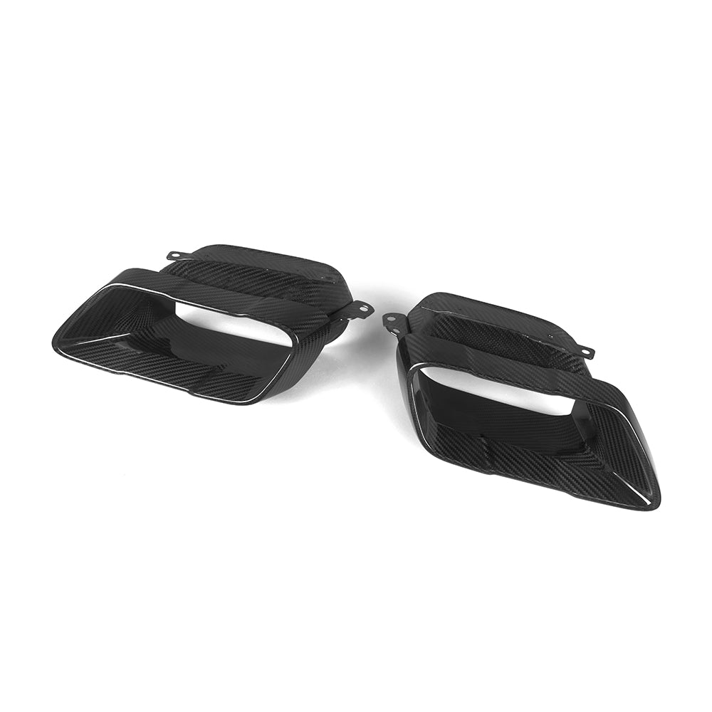 SooQoo BMW G05 X5 Exhaust Trims In Gloss Carbon Fibre