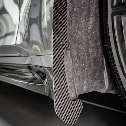 SooQoo BMW G80 M3 Front Mud Flaps In Gloss Carbon Fibre