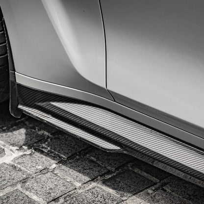 SooQoo BMW G80 G81 M3 Side Skirts In Gloss Carbon Fibre