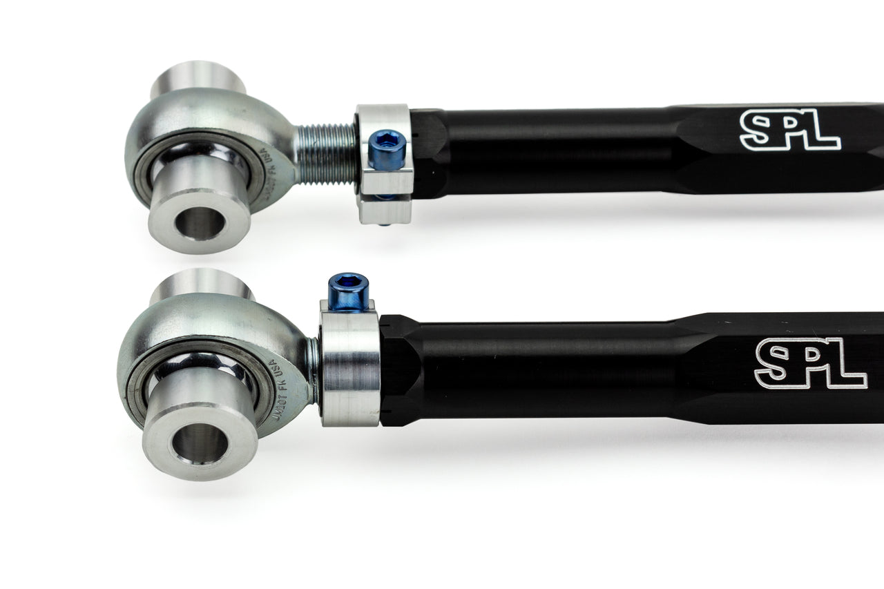 SPL Parts Adjustable Rear Traction Rods/Control Arms/Toe Links for BMW 2/3/4 Series F2X F3X (F22 F23 F30 F31 F34 F32 F33 F36) - Titanium Lightweight Links Cut Wheel Hop (Axle Tramp) & Bump Steer - Spherical Bearings - Pair - SPL RTR F3X