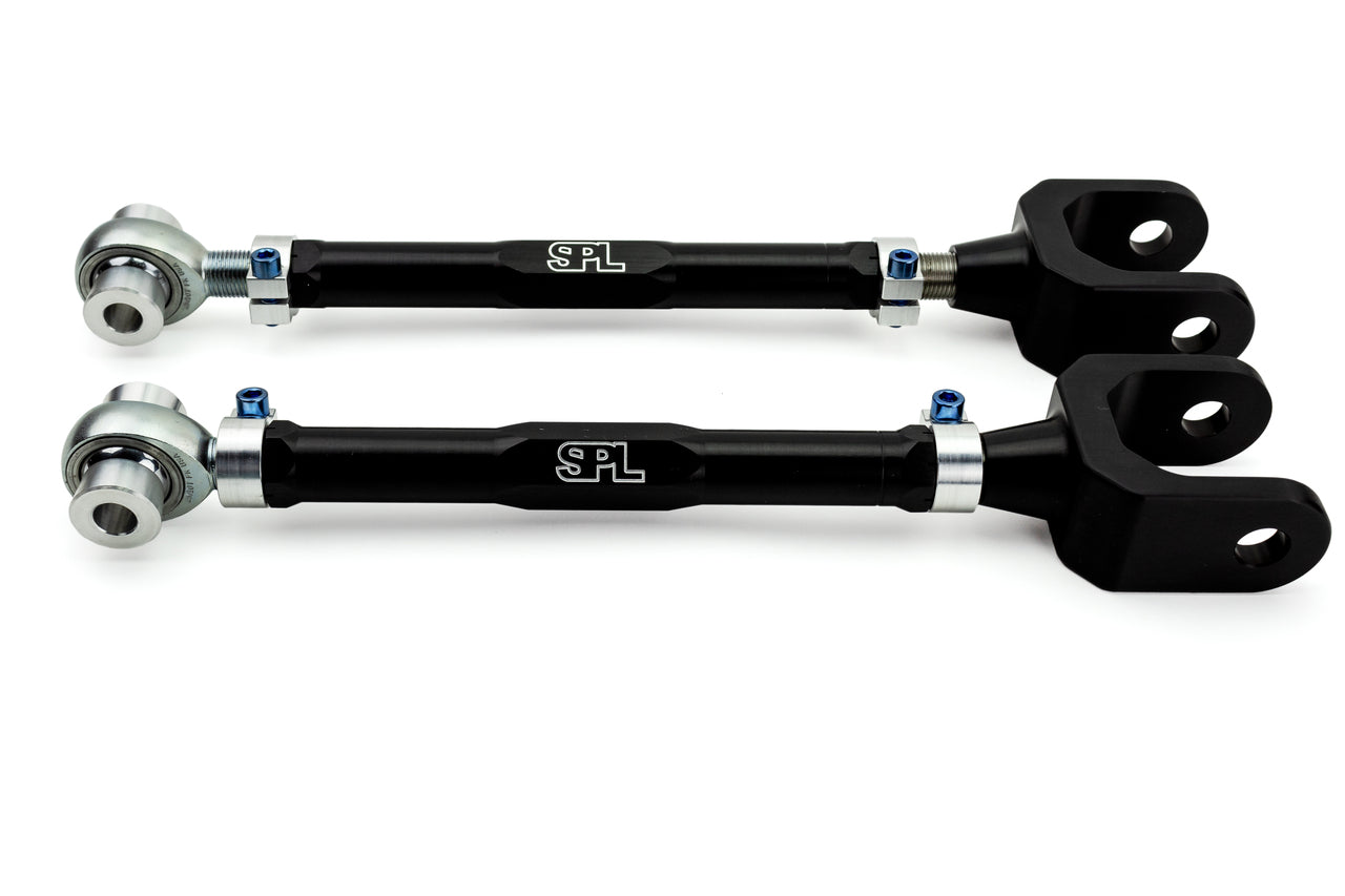 SPL Parts Adjustable Rear Traction Rods/Control Arms/Toe Links for BMW 2/3/4 Series F2X F3X (F22 F23 F30 F31 F34 F32 F33 F36) - Titanium Lightweight Links Cut Wheel Hop (Axle Tramp) & Bump Steer - Spherical Bearings - Pair - SPL RTR F3X