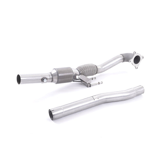Milltek Sport Cast 3 inch (76mm) Downpipe with HJS 200 Cell High-Flow Sports Cat for Audi A3 8P, S3 8P, VW Golf GTI Mk5/Mk6, Golf R Mk6, Jetta GLI Mk5, SEAT Leon 1P, Skoda Octavia vRS 2.0T (TFSI/TSI) - SSXAU200