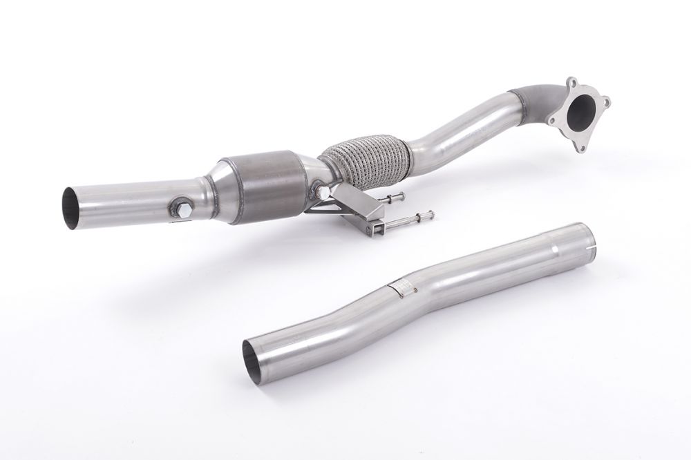 Milltek 3" Downpipe + HJS 200CPSI Sports Cat (SSXAU312) for VW Golf GTI Mk5/Mk6 Edition 30/35, Scirocco R, Beetle 2.0T TFSI/TSI | 76.2mm Big-Bore Stainless Turbo Outlet/Front Pipe | Stage 2 High-Flow Catalytic Converter | Fits Milltek Race Cat-Back
