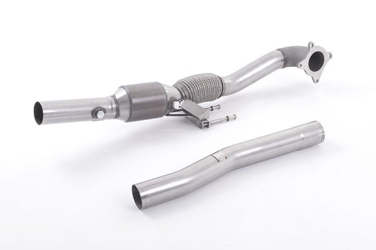 Milltek 3" Downpipe + HJS 200CPSI Sports Cat (SSXAU312) for VW Golf GTI Mk5/Mk6 Edition 30/35, Scirocco R, Beetle 2.0T TFSI/TSI | 76.2mm Big-Bore Stainless Turbo Outlet/Front Pipe | Stage 2 High-Flow Catalytic Converter | Fits Milltek Race Cat-Back