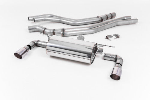 Milltek Sport BMW 1 Series M140i Cat-Back/Catback Exhaust F20/F21 LCI (2015+) – Resonated (Centre Silenced) Performance Rear System/Back Box, GT90/GT-90 Polished Tips, T304 Stainless Steel, B58, UK Made, No Drone, 3 & 5 Door