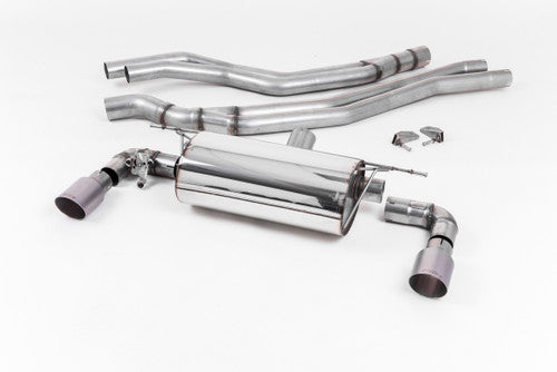Milltek Sport Cat-Back Exhaust, Race Non-Resonated with Titanium GT-90 Tips for BMW M140i F20/F21 LCI 3 & 5 Door (2015-On)  Stainless Steel Performance System