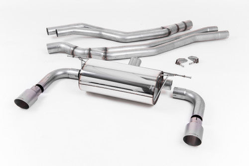 Milltek Sport SSXBM1052 Exhaust for BMW M240i Coupe (F22 LCI, B58) 2015-2020 - Cat-Back/Rear Section Performance Sports Exhaust - Resonated - GT90 90mm Titanium Tailpipes - T304 Stainless - Direct Bolt-On - BMW 2 Series Muffler/Back Box/Axle-Back