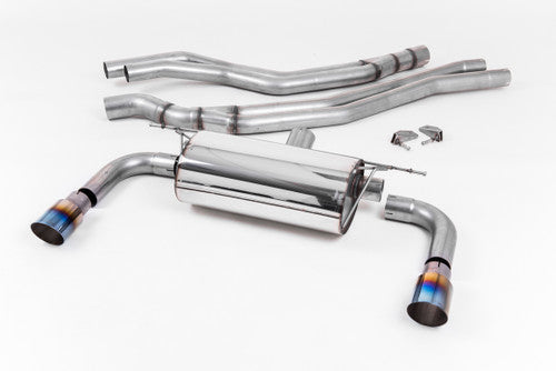 Milltek Sport Cat-Back Exhaust for BMW M240i Coupe (F22 LCI) 2015-2020 - Resonated, Burnt Titanium GT-90 Tips - SSXBM1053