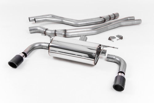 Milltek Sport Cat-Back/Catback Performance Sports Exhaust, Resonated, Carbon Jet 90 90mm Carbon Fibre Tips, BMW 2 Series M240i Coupe F22 LCI 2015-2020 B58, T304 Stainless, UK Made, SSXBM1054