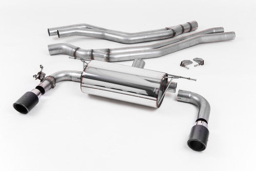Milltek Sport Cat-Back Exhaust for BMW M240i Coupe F22 LCI (2015-2020) - Non-Resonated Race, Loud Back Box/Muffler Delete Style, T304 Stainless, 90mm Carbon Fibre Tips - BMW 2 Series B58 - SSXBM1055