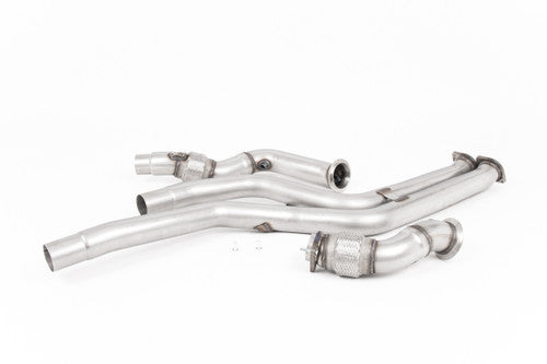 Milltek Front Pipes / Downpipes with Hi-Flow Sports Catalytic Converters for BMW M2 Competition F87 S55 (2018+) - Primary Cat & OPF/GPF Delete/Removal - 304 Stainless Steel Performance Exhaust Upgrade - Requires Milltek Cat-Back