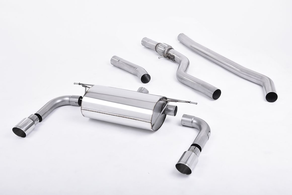 Milltek Sport BMW 3 Series F30 328i M Sport N20 2.0T 3" Cat-Back Exhaust System (2012+) - Stainless Steel, Twin 90mm GT90 Polished Tips - EC Approved or Non-Res Race - SSXBM961/SSXBM962