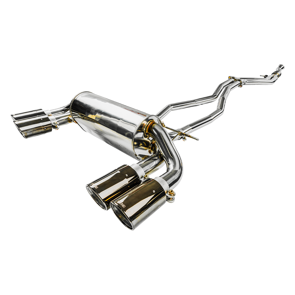 Stone Exhaust BMW M2 F87 N55 Valved Cat-Back Performance Exhaust | Switchable Flap/Valvetronic Sports System, Rear Section + Mid-Pipe Catback Muffler/Back Box Upgrade | OEM Valve Control, OPF/GPF Compatible | AP519