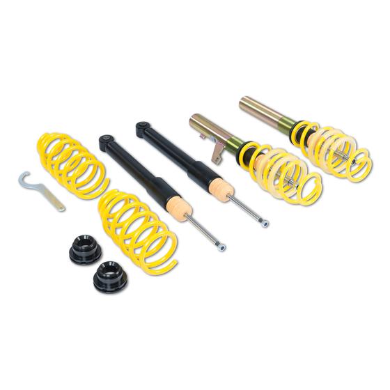 ST Suspension ST X Coilover Kit for Audi A3 8V.5 (2015-2016) & Volkswagen Golf MK7.5 (2015) - Height Adjustable 30-60 mm - Twin-Tube, Galvanised - KW Engineered - Part No. 13281028 - 49.8 mm Front Clamp