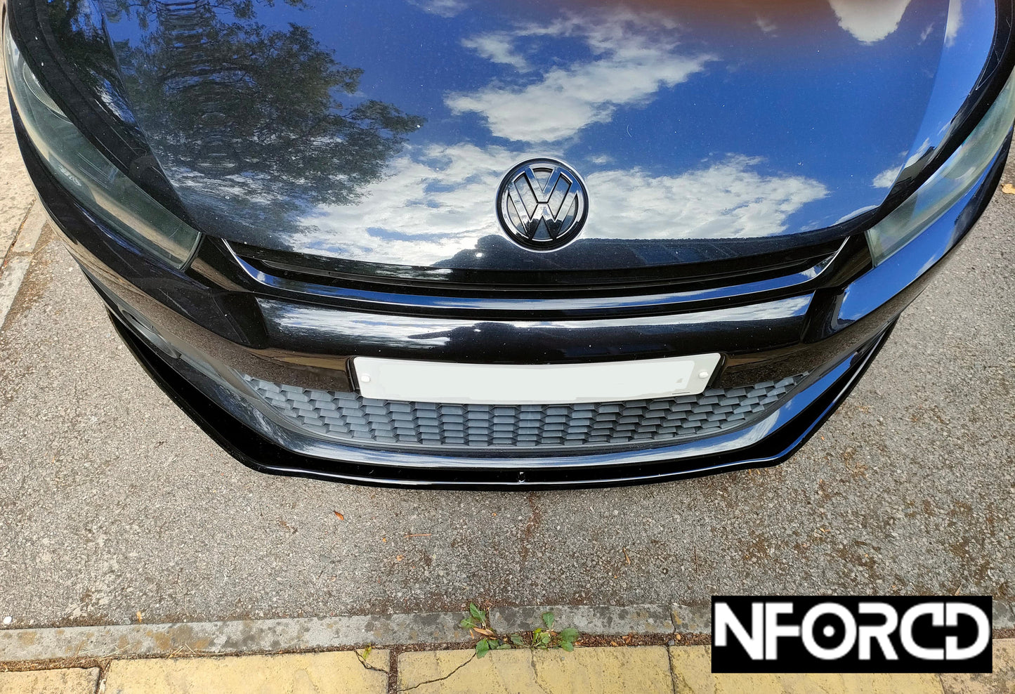 VW Scirocco MK3 Front Splitter 2008-2014 | Gloss Black ABS Plastic Front Bumper Lip Spoiler by KSB | Direct Fit with Fitting Kit | UK Made