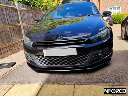 VW Scirocco MK3 Front Splitter 2008-2014 | Gloss Black ABS Plastic Front Bumper Lip Spoiler by KSB | Direct Fit with Fitting Kit | UK Made