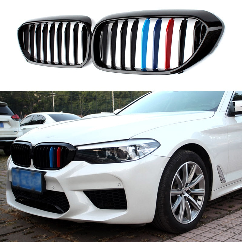 Front Kidney Grille/Grill Replacement for BMW 5 Series G30 G31 & F90 M5 Pre-Facelift 2017-2019 | OEM Style Radiator/Nose Grills | Single/Double Slat | Gloss Black, Matte Black or Carbon Look | Saloon & Touring Shadowline Upgrade
