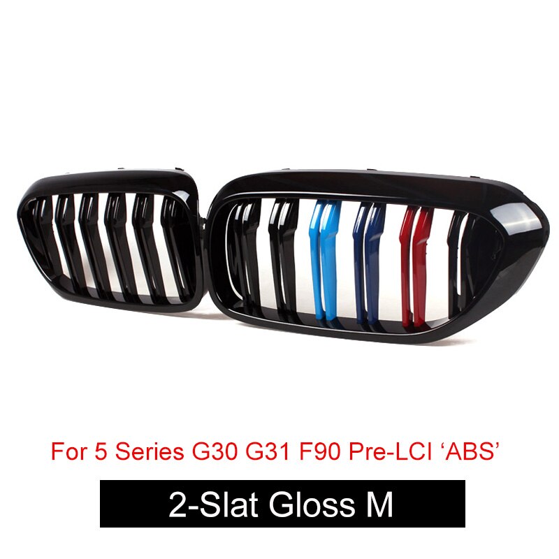 Front Kidney Grille/Grill Replacement for BMW 5 Series G30 G31 & F90 M5 Pre-Facelift 2017-2019 | OEM Style Radiator/Nose Grills | Single/Double Slat | Gloss Black, Matte Black or Carbon Look | Saloon & Touring Shadowline Upgrade