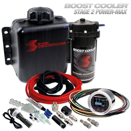 Snow Performance Boost Cooler Stage 2E Power-MAX Universal Water Methanol Injection Kit | Turbo & Supercharged Petrol/Diesel | VC50 52mm OLED Gauge | 300 PSI Pump | SP10250