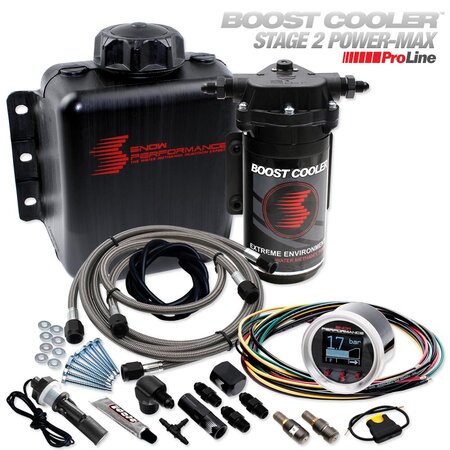 Snow Performance Boost Cooler Stage 2E ProLine Water Methanol Injection Kit - Universal Meth/Water WI for Turbo & Supercharged Petrol/Gasoline & Diesel - VC50 52mm OLED Gauge Controller, 300 PSI Pump, Hyper-Sonic Nozzles, 3L Tank - SP10250PRO
