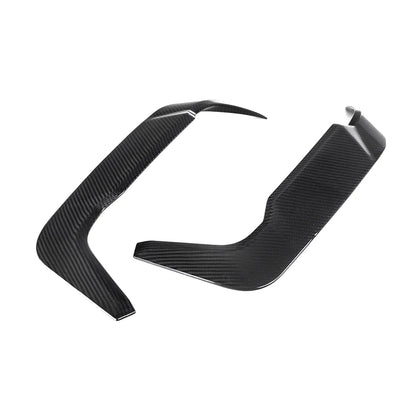SooQoo BMW F96 X6M Rear Bumper Inserts In Gloss Carbon Fibre