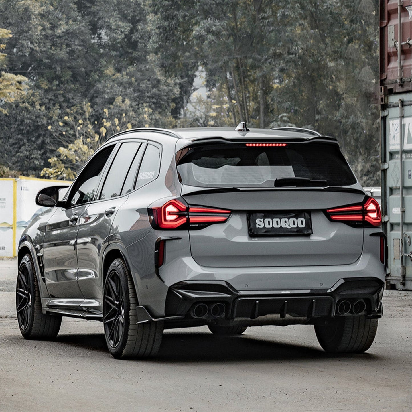 SooQoo BMW F97 X3M SQ Roof Spoiler In Gloss Pre Preg Carbon Fibre (2019+)
