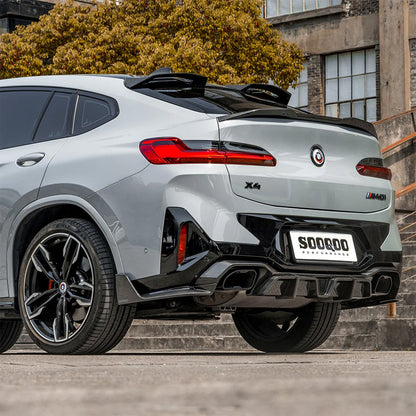 SooQoo BMW F98 X4M Rear Ducktail Spoiler In Gloss Pre Preg Carbon Fibre