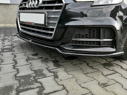 Maxton Design - FRONT SPLITTER V.2 AUDI S3 / A3 S-LINE 8V FACELIFT SEDAN (2016-2020)