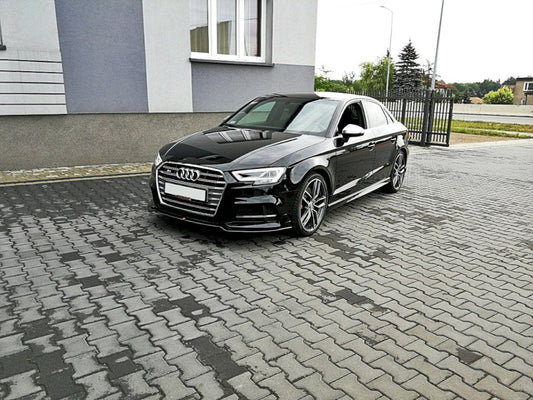 Maxton Design - FRONT SPLITTER V.2 AUDI S3 / A3 S-LINE 8V FACELIFT SEDAN (2016-2020)