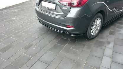 Maxton Design - CENTRAL REAR SPLITTER MAZDA 3 MK3 FACELIFT (2017-UP) (WITHOUT VERTICAL BARS)