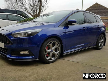 Gloss Black ABS Front Splitter / Front Lip / Chin Spoiler for Ford Focus ST Mk3 Facelift (MK3.5, 2015–2018) – KSB Front Bumper Extension Valance | UK Made Body Kit Styling Upgrade | Lower Splitter, Front Skirt, Bumper Lip | ST250, Aero Splitter