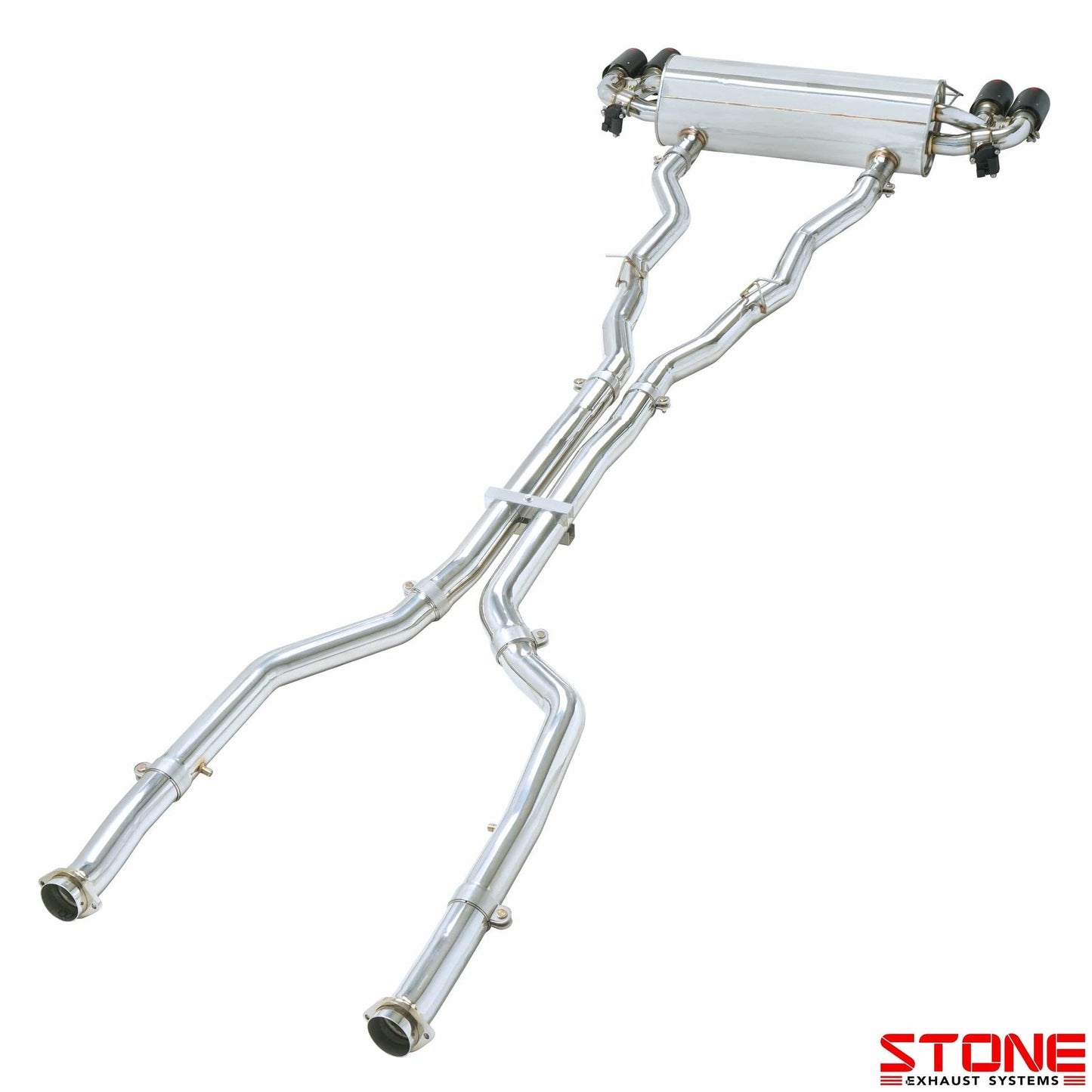 Stone Exhaust AP528 BMW G30 M550i xDrive (N63R) OEM-Integrated Valved Cat-Back Exhaust System