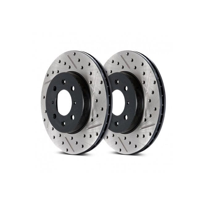 BMW F30/F32 370mm Front Brake Discs Rotors - StopTech Sport Drilled & Slotted/Grooved Pair | 3 Series 335i 335d 340i, 4 Series 435d 440i | High Carbon, E-Coated OE Replacement Performance Upgrade Fast Road | Part 127.34144