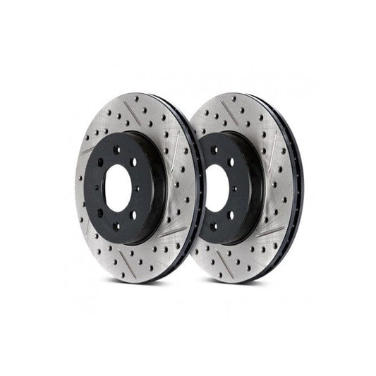 BMW F30/F32 370mm Front Brake Discs Rotors - StopTech Sport Drilled & Slotted/Grooved Pair | 3 Series 335i 335d 340i, 4 Series 435d 440i | High Carbon, E-Coated OE Replacement Performance Upgrade Fast Road | Part 127.34144