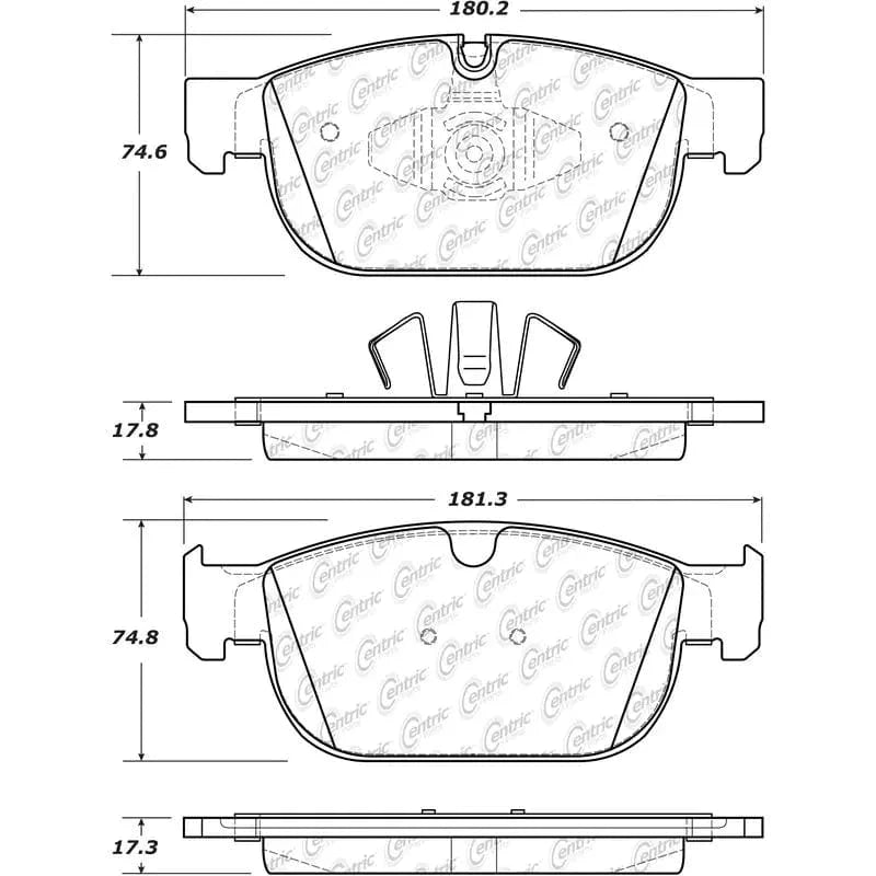 StopTech Posi Quiet Semi-Metallic Disc Brake Pads for Volvo S90 (2016+) & XC90 (2014+) - OE Fit, Low Noise/Low Dust, Daily Driving Replacement Pad Kit - Fits T5 T6 T8 B4 B5 B6 D4 D5 - 104.18650