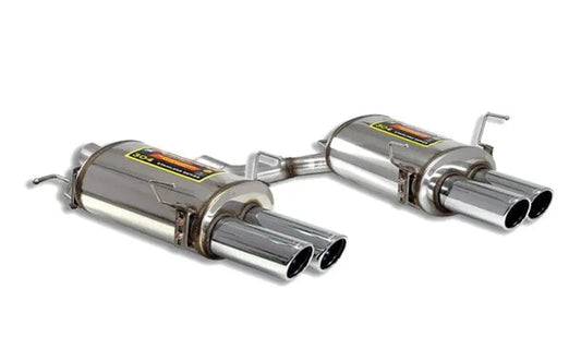 Supersprint BMW E60 M5 S85 5.0 V10 Axle-Back Exhaust Rear Section - Rear Mufflers / Back Boxes / Tail Boxes (Rear Cans, End Silencers) | Slip-On Clamp Fit, Direct Replacement Pair (Left & Right) | 2003-2009 | 988706-988736