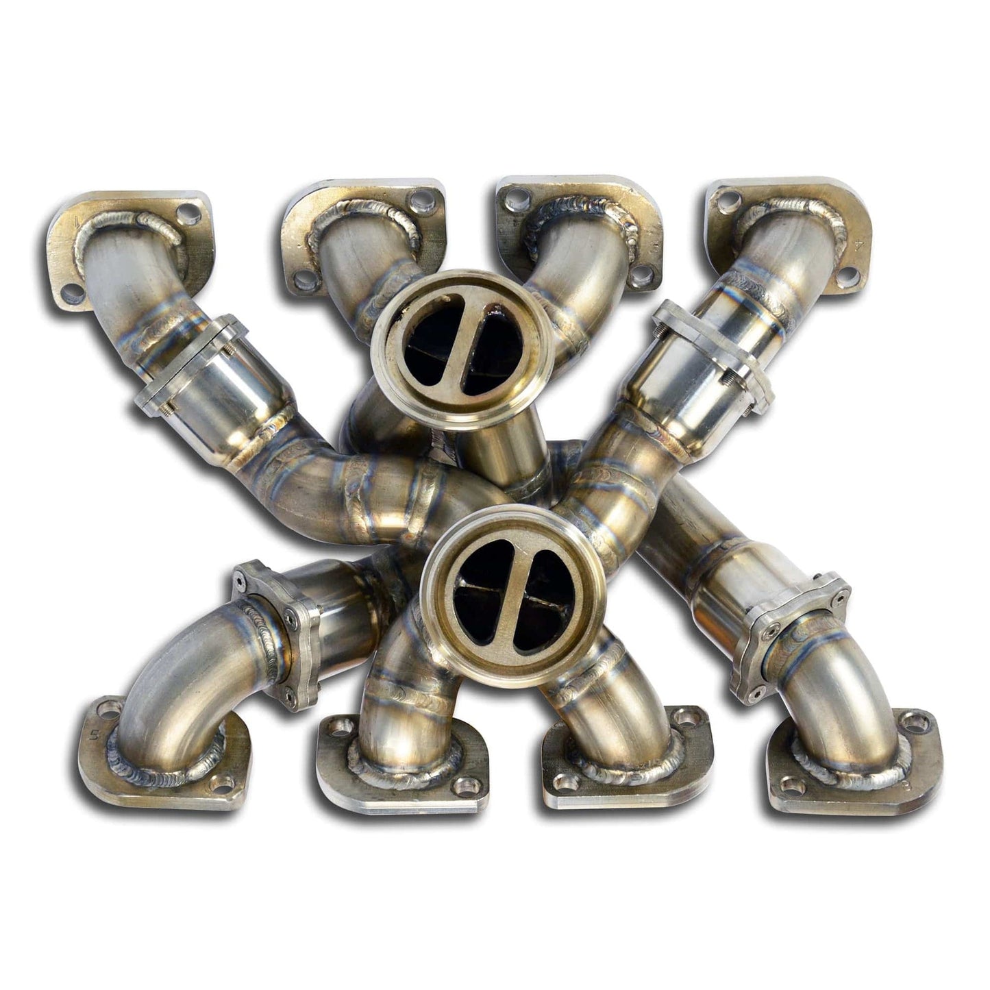 Supersprint Turbo Headers/Exhaust Manifolds Pair for BMW M5 F90 S63/S63TU (Left & Right, Bank 1 & 2) - Direct-Fit Bolt-On to OEM Twin Turbos - High Temp 310S Stainless Steel - PN 525201