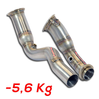 Supersprint S55 Catless Downpipes, Primary Cat Delete & De-Cat Pipes for BMW M3 F80, M4 F82/F83, M2 Competition F87 (2014-2018 Non-OPF/GPF) | 304 Stainless Steel Bolt-On Turbo Outlet/Pre-Cat Bypass | Race/Track Use | Stage 2 Ready | Part No. 989611