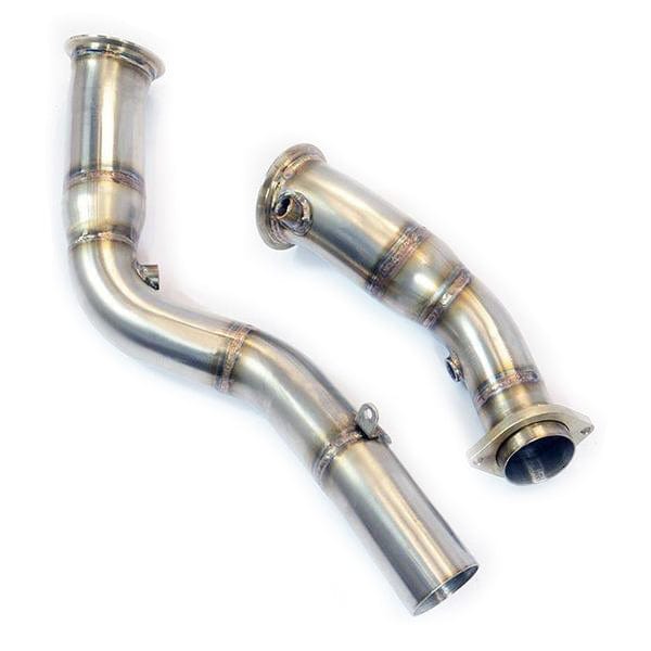 Supersprint S55 Catless Downpipes, Primary Cat Delete & De-Cat Pipes for BMW M3 F80, M4 F82/F83, M2 Competition F87 (2014-2018 Non-OPF/GPF) | 304 Stainless Steel Bolt-On Turbo Outlet/Pre-Cat Bypass | Race/Track Use | Stage 2 Ready | Part No. 989611