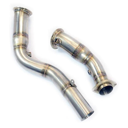 Supersprint S55 Catless Downpipes, Primary Cat Delete & De-Cat Pipes for BMW M3 F80, M4 F82/F83, M2 Competition F87 (2014-2018 Non-OPF/GPF) | 304 Stainless Steel Bolt-On Turbo Outlet/Pre-Cat Bypass | Race/Track Use | Stage 2 Ready | Part No. 989611